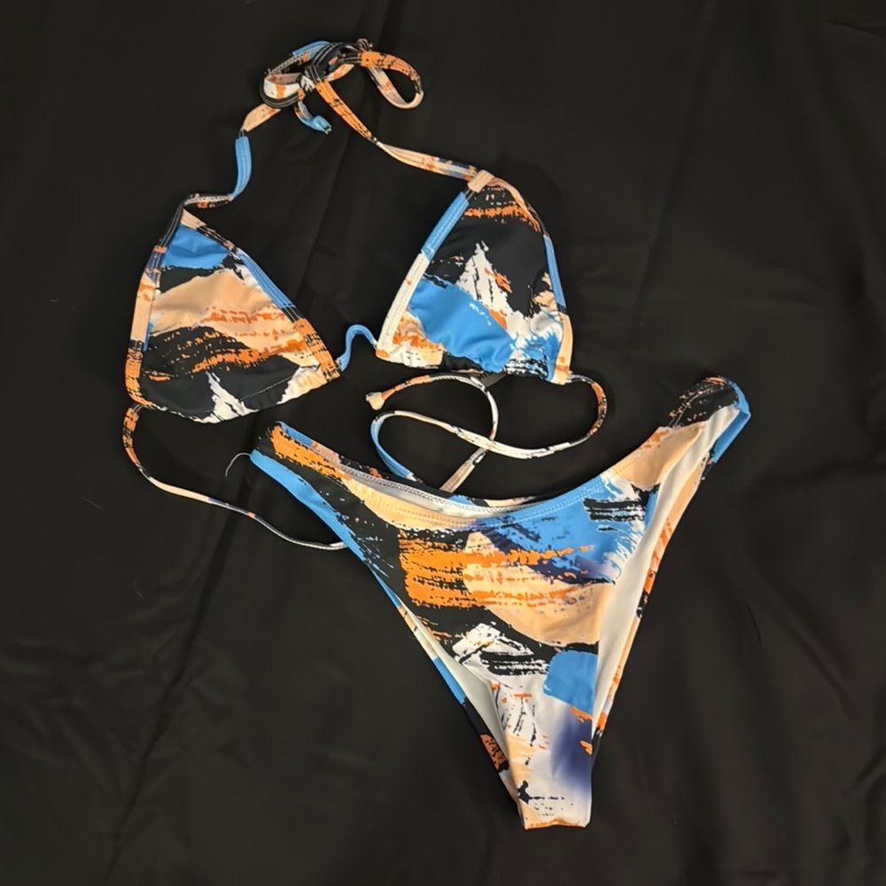 Abstract Print Bikini Set